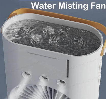Electric Mist Fan - Dual Spray with Automatic Rotation and Lighting Effects