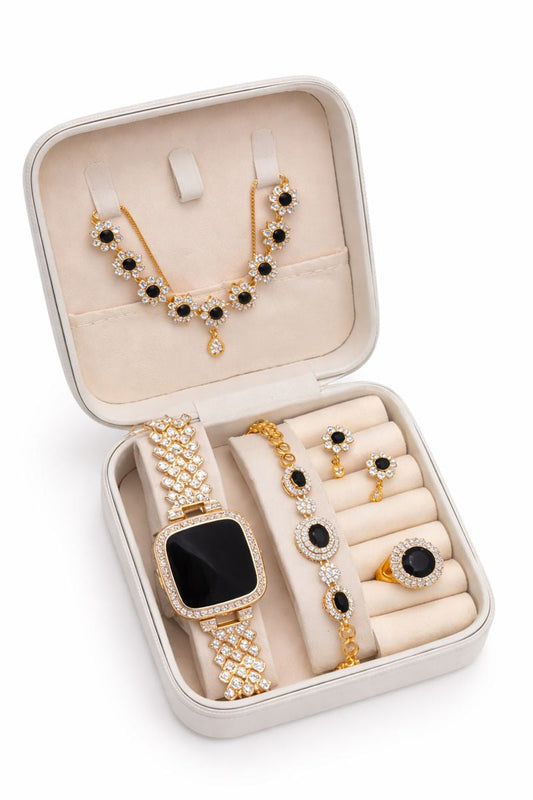 Champagne Crystal Jewelry Set – Warm Gold Edition(Golden)