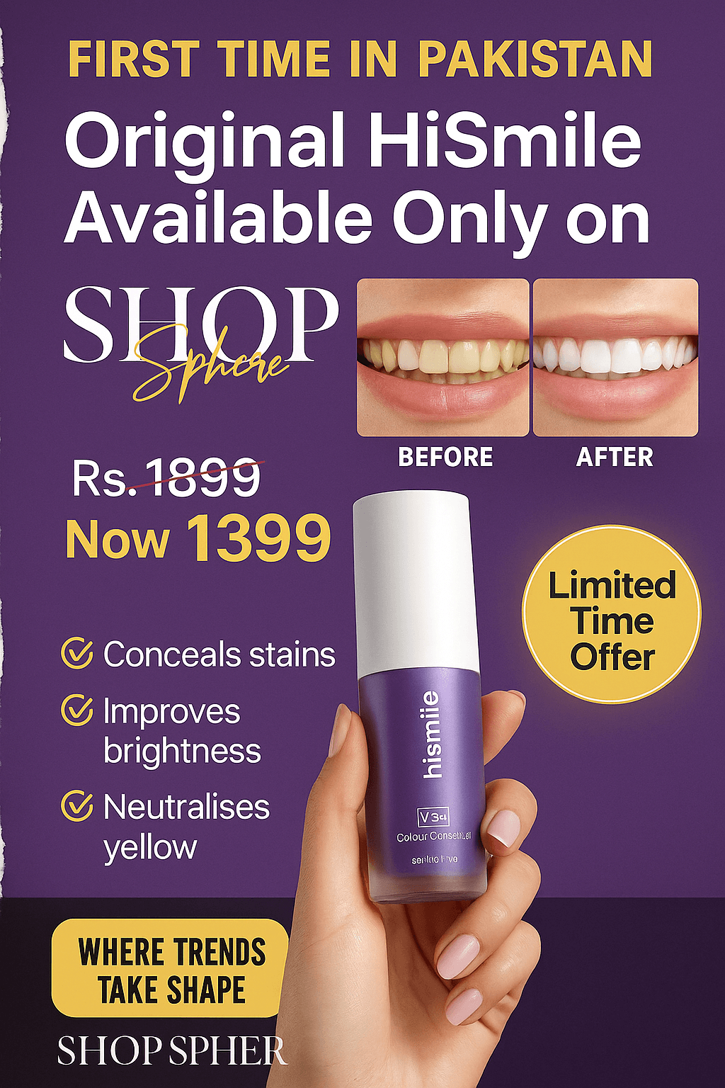 HiSmile V34™ – No More Yellow Stains, Just Bright Smiles