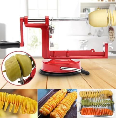 Vegetable Spiraliz Stainless Steel Twisted Potato Apple Slicer Spiral Fry Cutter